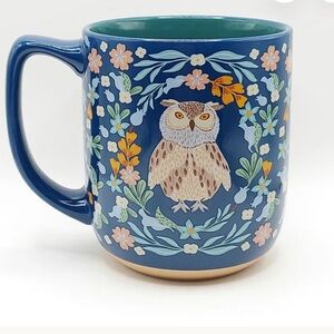 Aralma Floral Owl Blue Mug